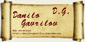 Danilo Gavrilov vizit kartica